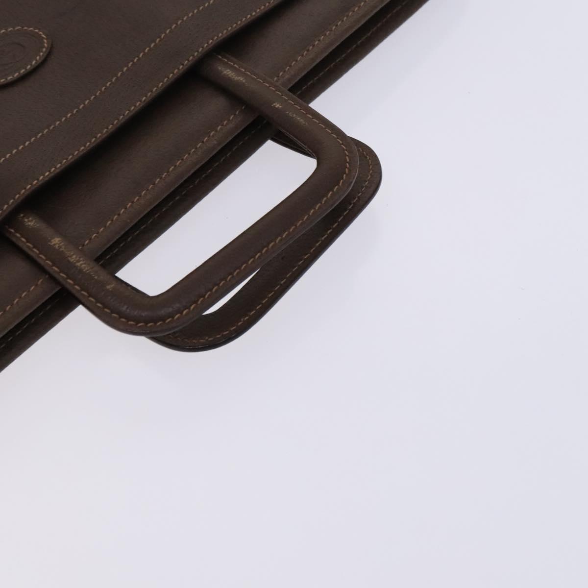 GUCCI Business Bag Leather 2way Brown Auth ep8518