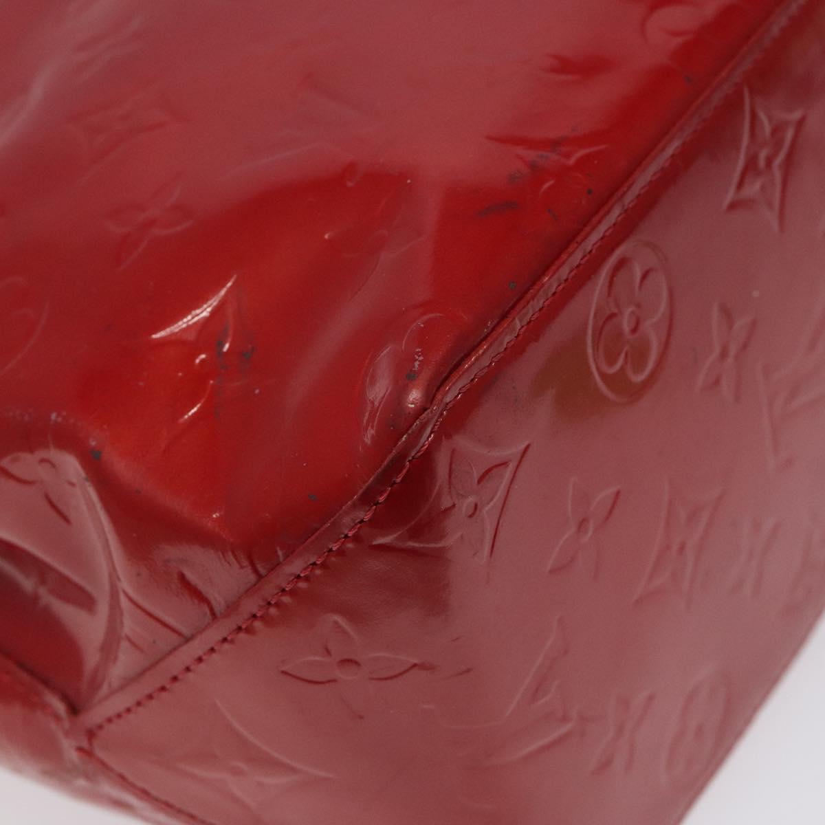 LOUIS VUITTON Monogram Vernis Reade MM Hand Bag Red Rouge M91086 LV Auth ep8521
