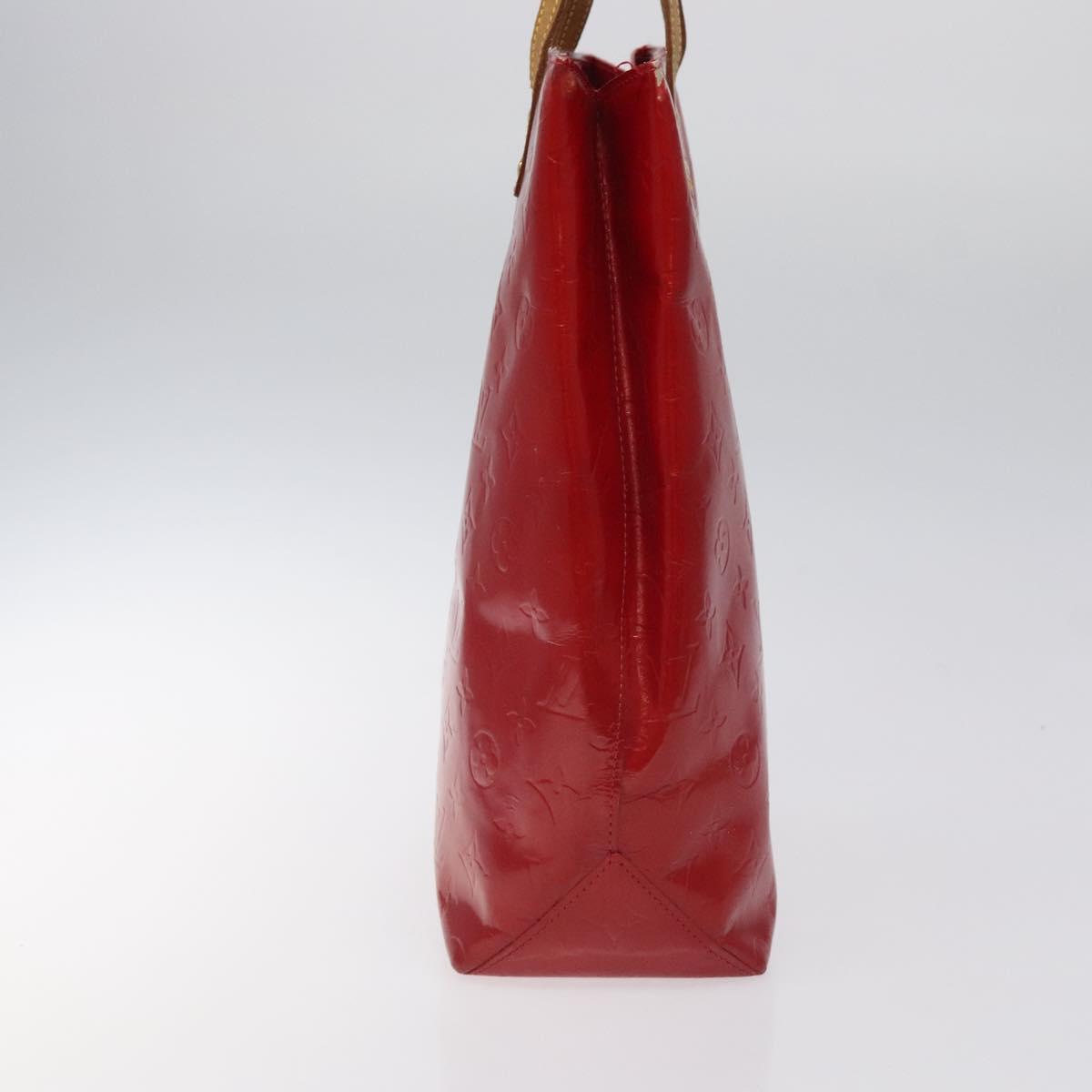 LOUIS VUITTON Monogram Vernis Reade MM Hand Bag Red Rouge M91086 LV Auth ep8521