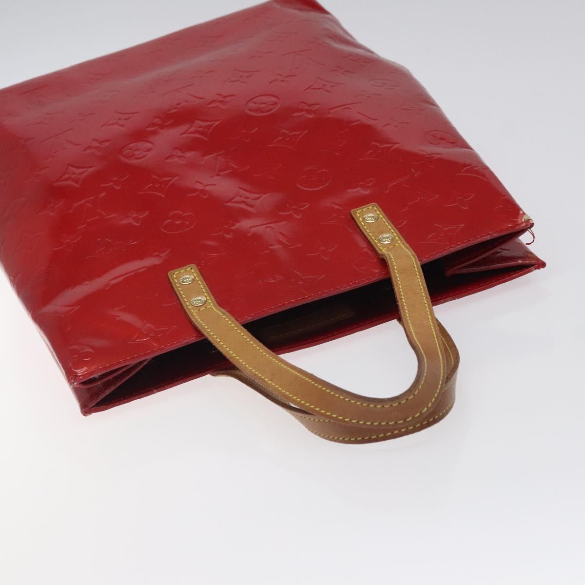 LOUIS VUITTON Monogram Vernis Reade MM Hand Bag Red Rouge M91086 LV Auth ep8521