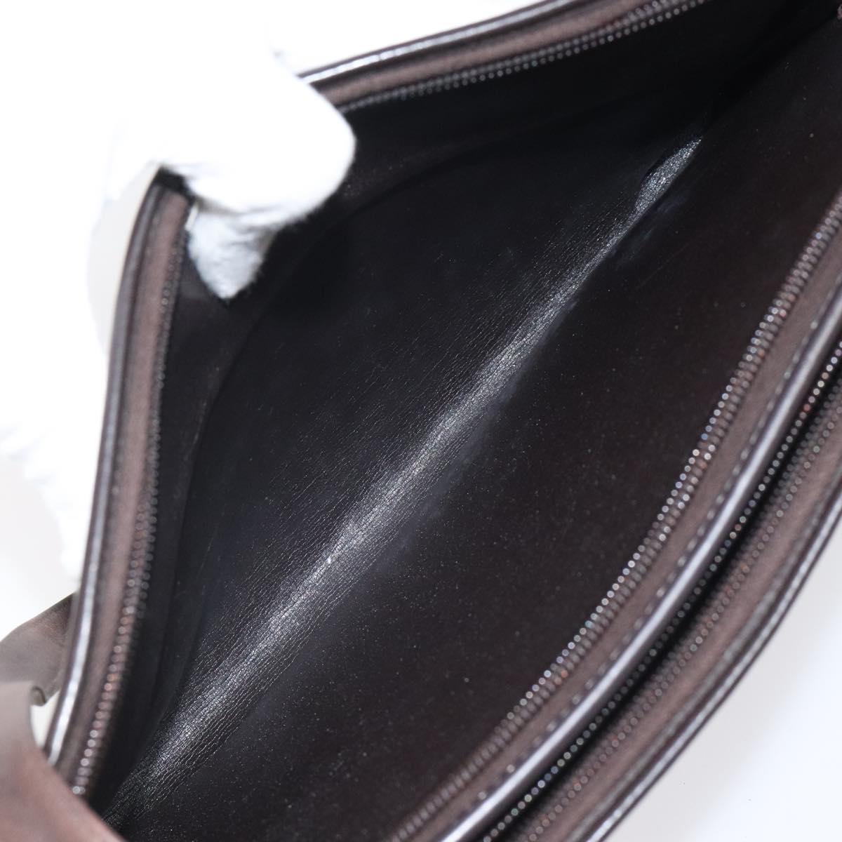 Christian Dior Trotter Canvas Shoulder Bag Brown Gold Auth ep8530