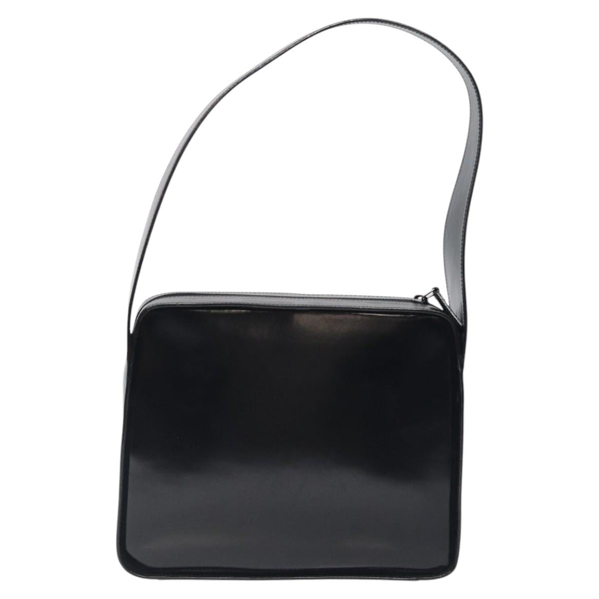 GUCCI Shoulder Bag Patent leather Black Silver 001 3032 Auth ep8533
