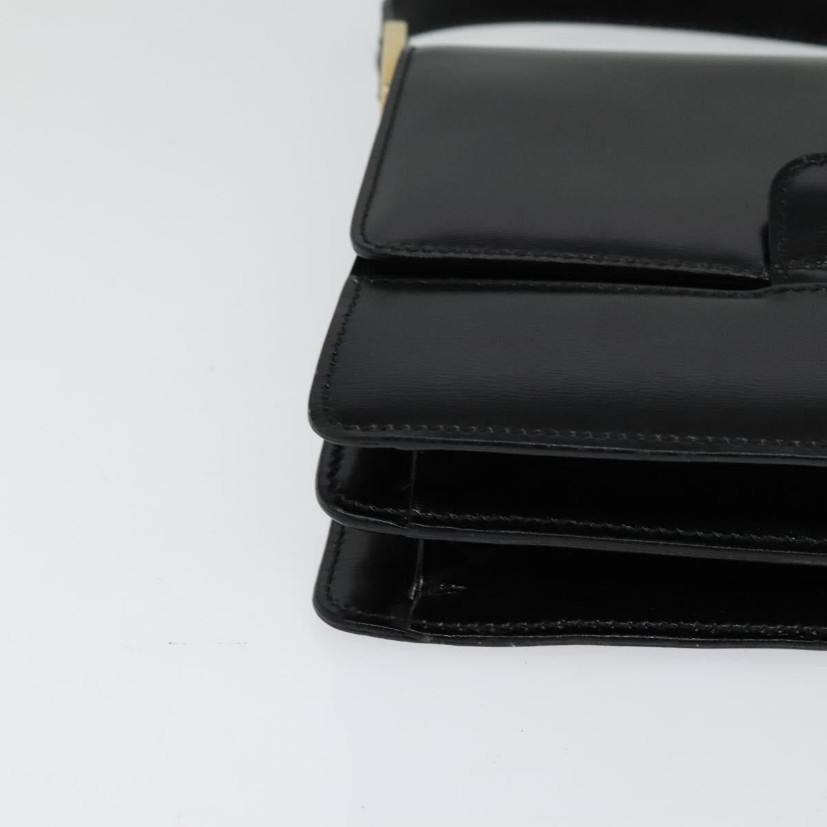 GUCCI Shoulder Bag Leather Black Gold 004 1781 0625 Auth ep8534