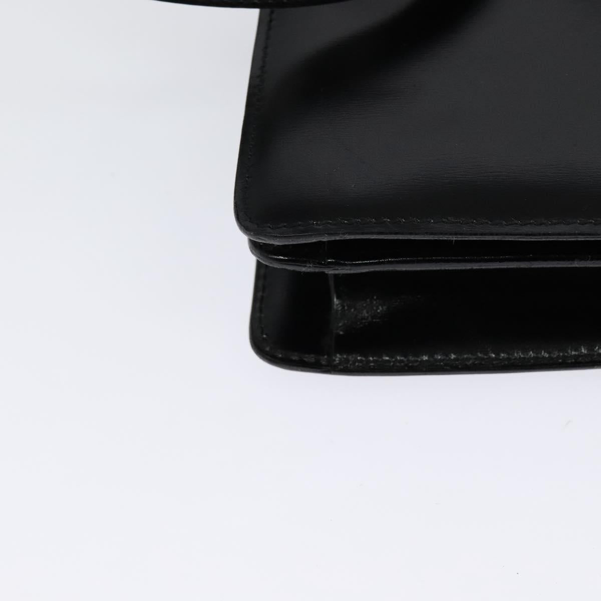 GUCCI Shoulder Bag Leather Black Gold 004 1781 0625 Auth ep8534