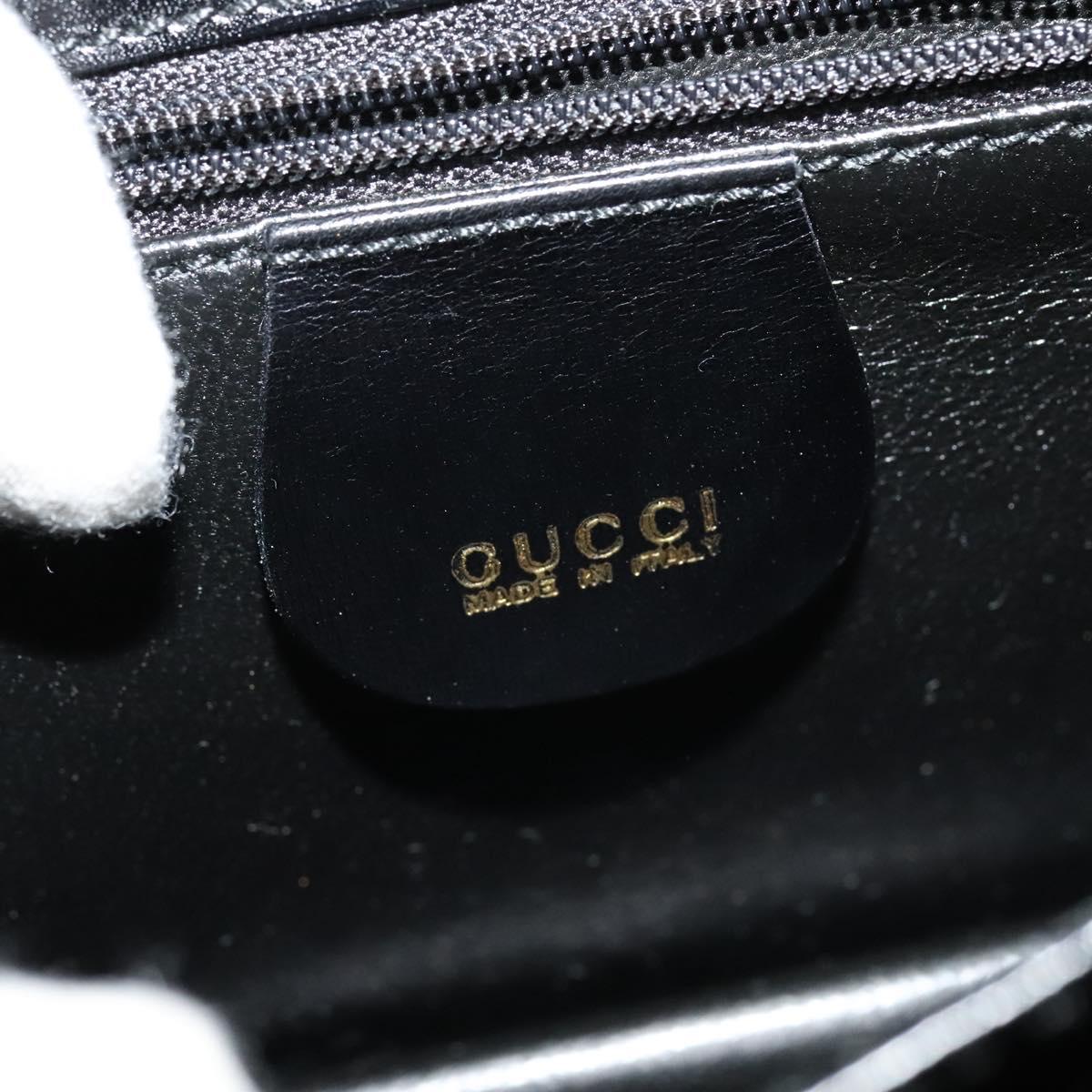 GUCCI Shoulder Bag Leather Black Gold 004 1781 0625 Auth ep8534