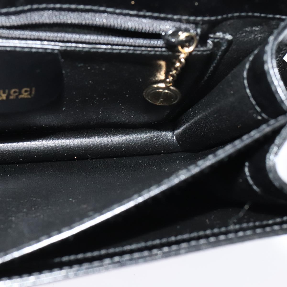 GUCCI Shoulder Bag Leather Black Gold 004 1781 0625 Auth ep8534