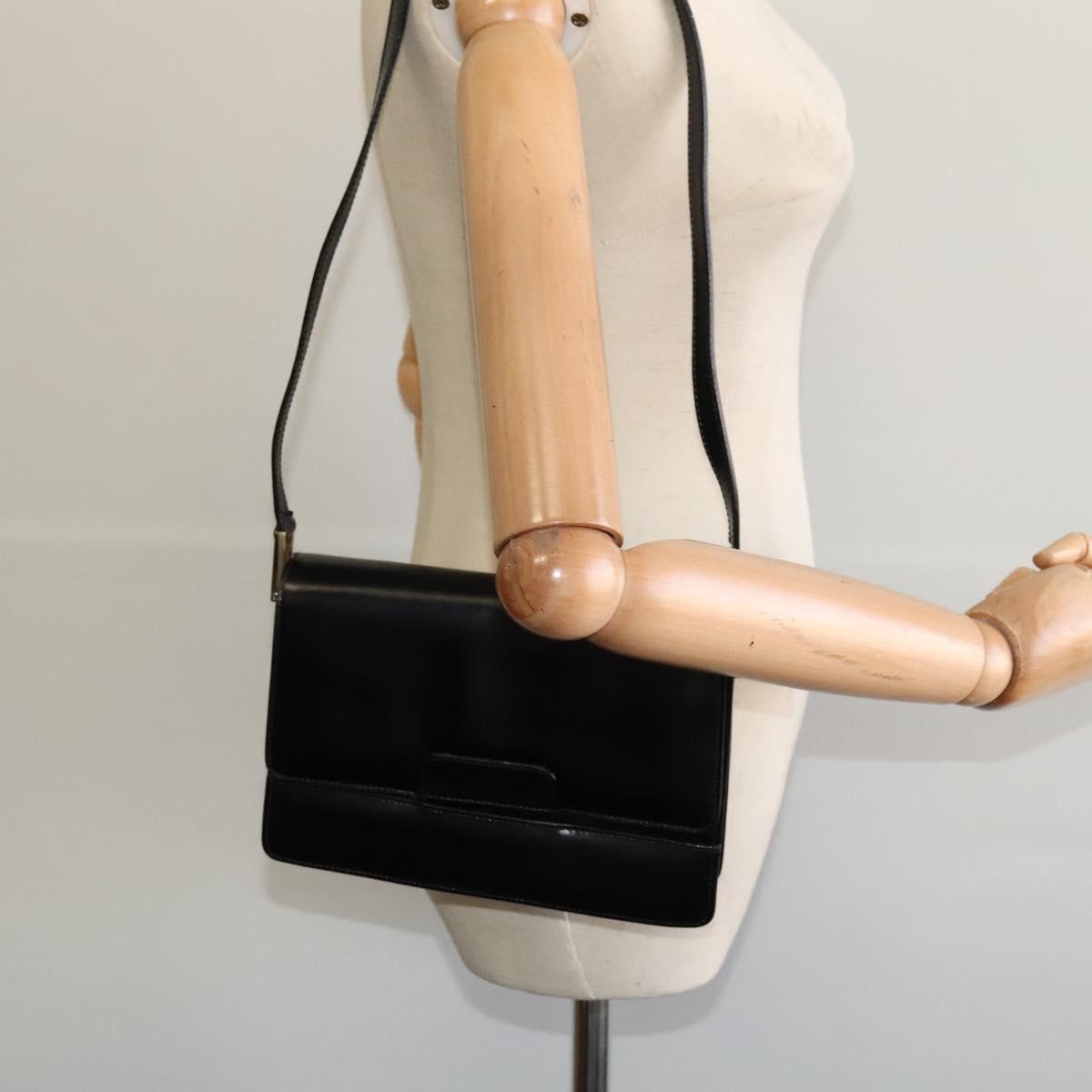 GUCCI Shoulder Bag Leather Black Gold 004 1781 0625 Auth ep8534