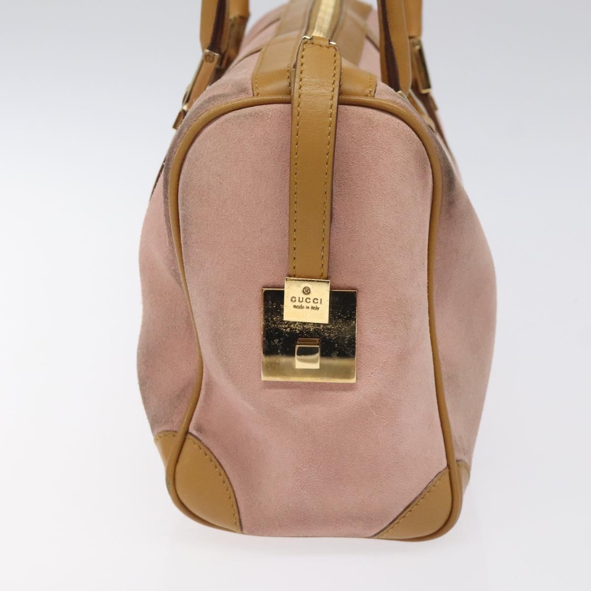 GUCCI Hand Bag Suede Pink Gold 000 0851 Auth ep8548