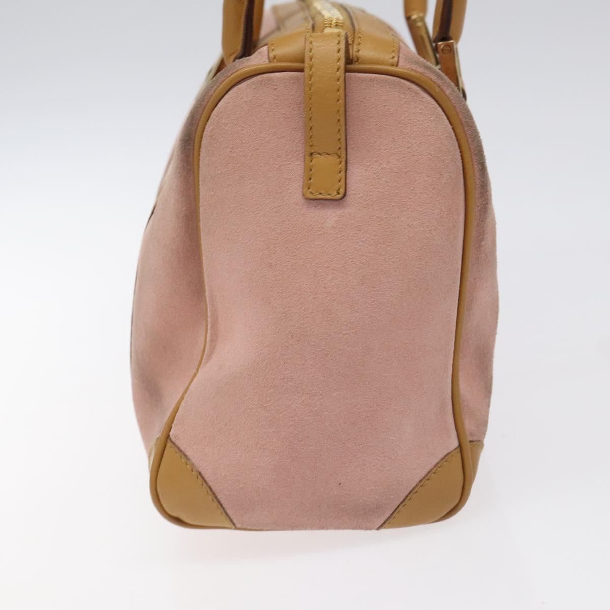 GUCCI Hand Bag Suede Pink Gold 000 0851 Auth ep8548