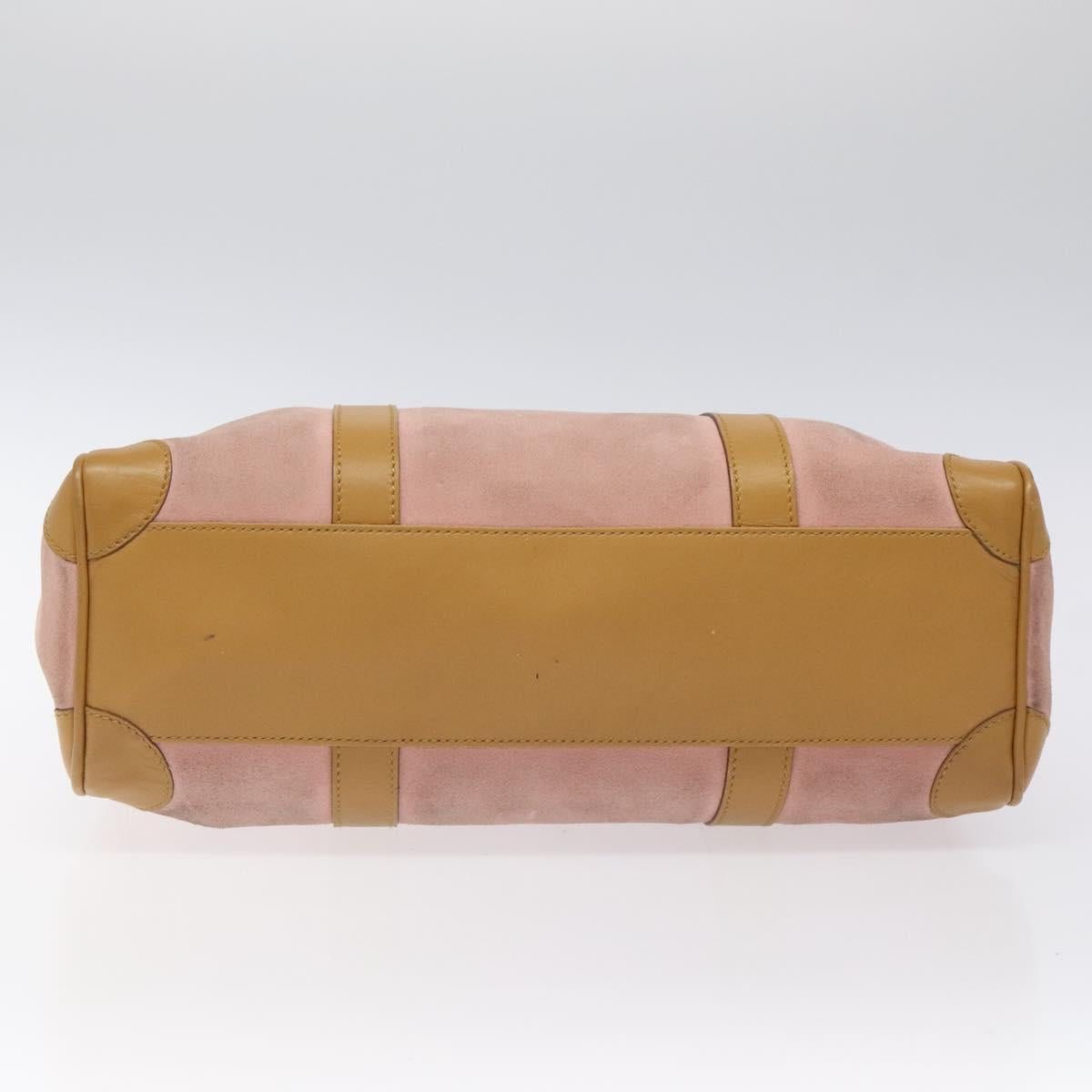 GUCCI Hand Bag Suede Pink Gold 000 0851 Auth ep8548