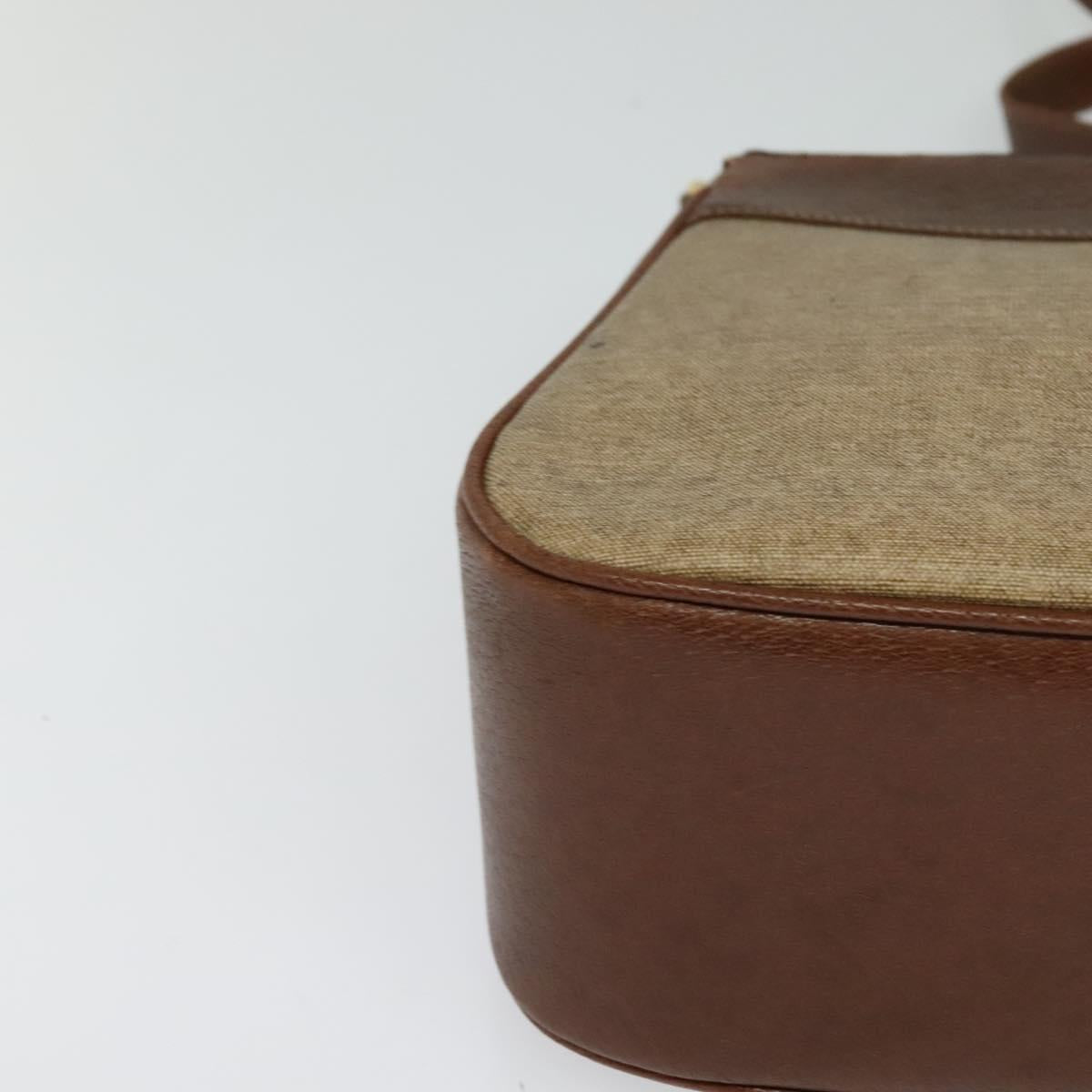 GUCCI Shoulder Bag PVC Brown Gold Auth ep8569