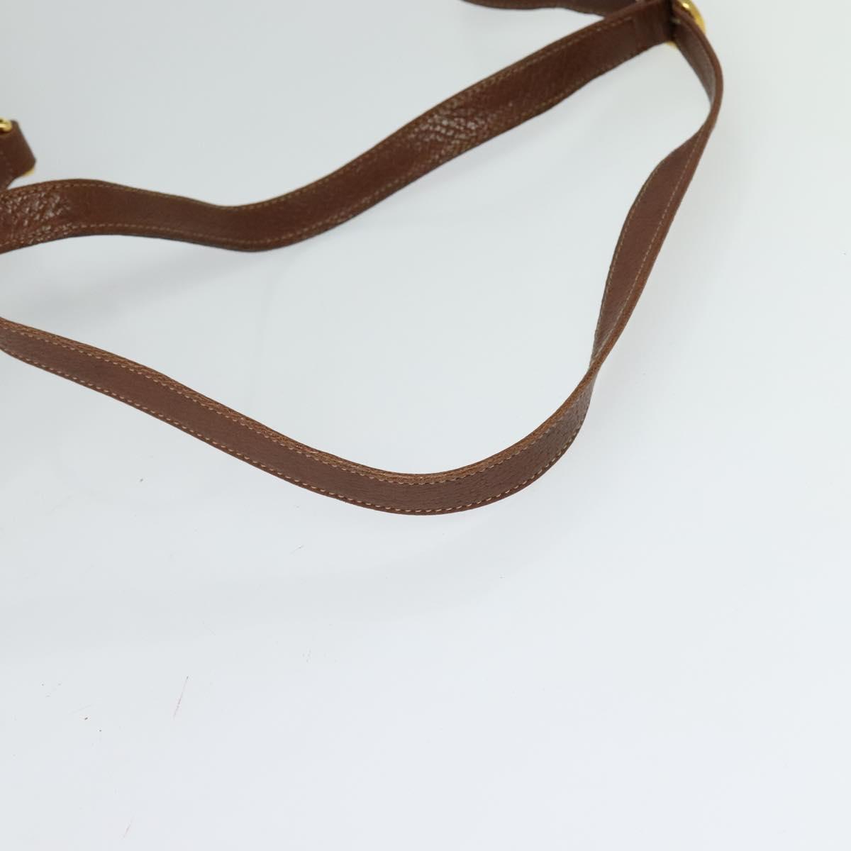 GUCCI Shoulder Bag PVC Brown Gold Auth ep8569