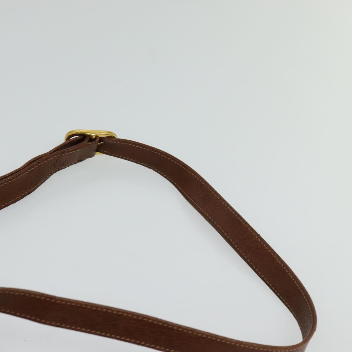 GUCCI Shoulder Bag PVC Brown Gold Auth ep8569