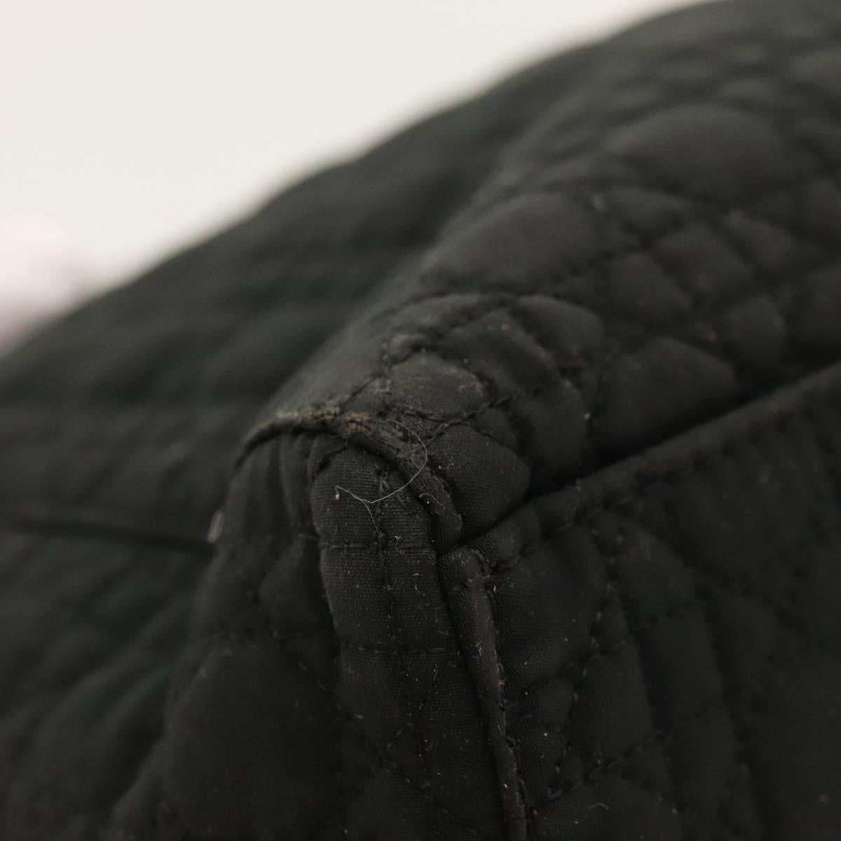 Christian Dior Canage Hand Bag Nylon Black Gold Auth ep8591