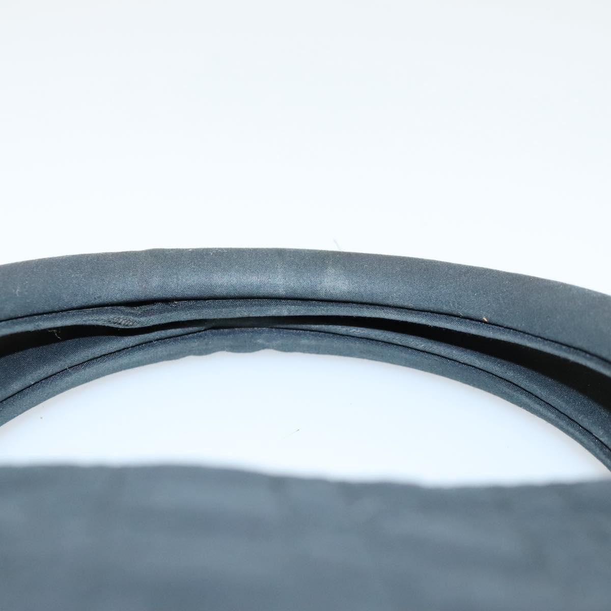 Christian Dior Canage Hand Bag Nylon Black Gold Auth ep8591