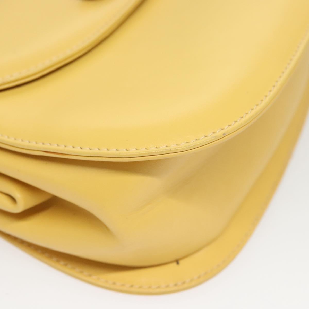 GUCCI Bamboo Chain Shoulder Bag Leather Yellow 001 115 1497 Auth ep8600