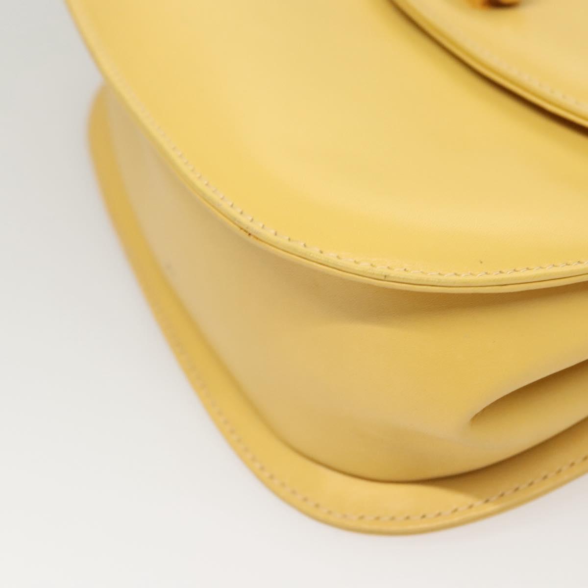 GUCCI Bamboo Chain Shoulder Bag Leather Yellow 001 115 1497 Auth ep8600