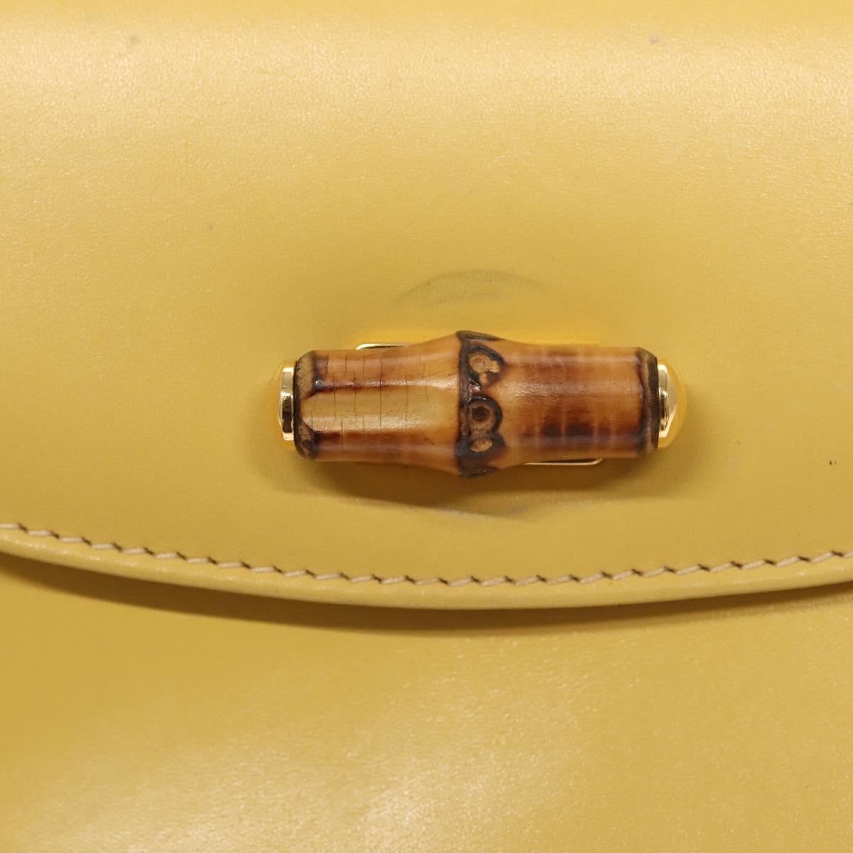 GUCCI Bamboo Chain Shoulder Bag Leather Yellow 001 115 1497 Auth ep8600