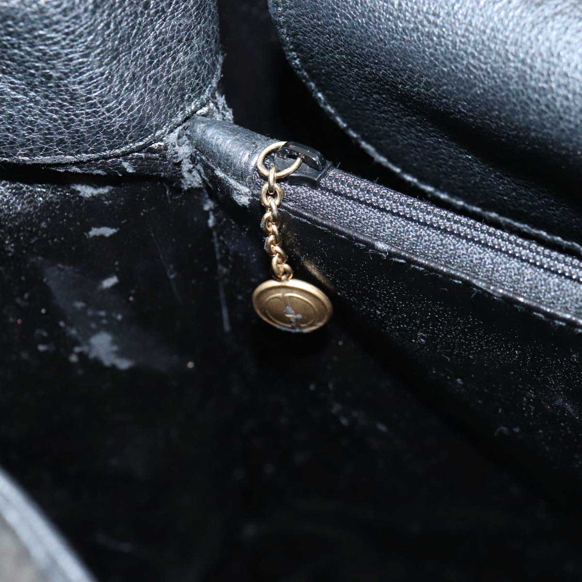 GUCCI Bamboo Hand Bag Suede Black Gold 002 1186 0260 Auth ep8603