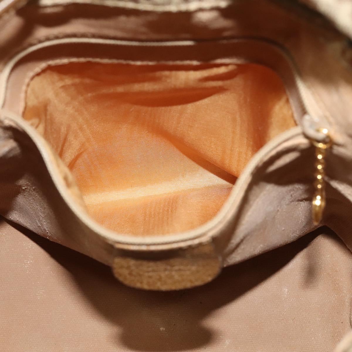 GUCCI Shoulder Bag Canvas Beige Gold Auth ep8623