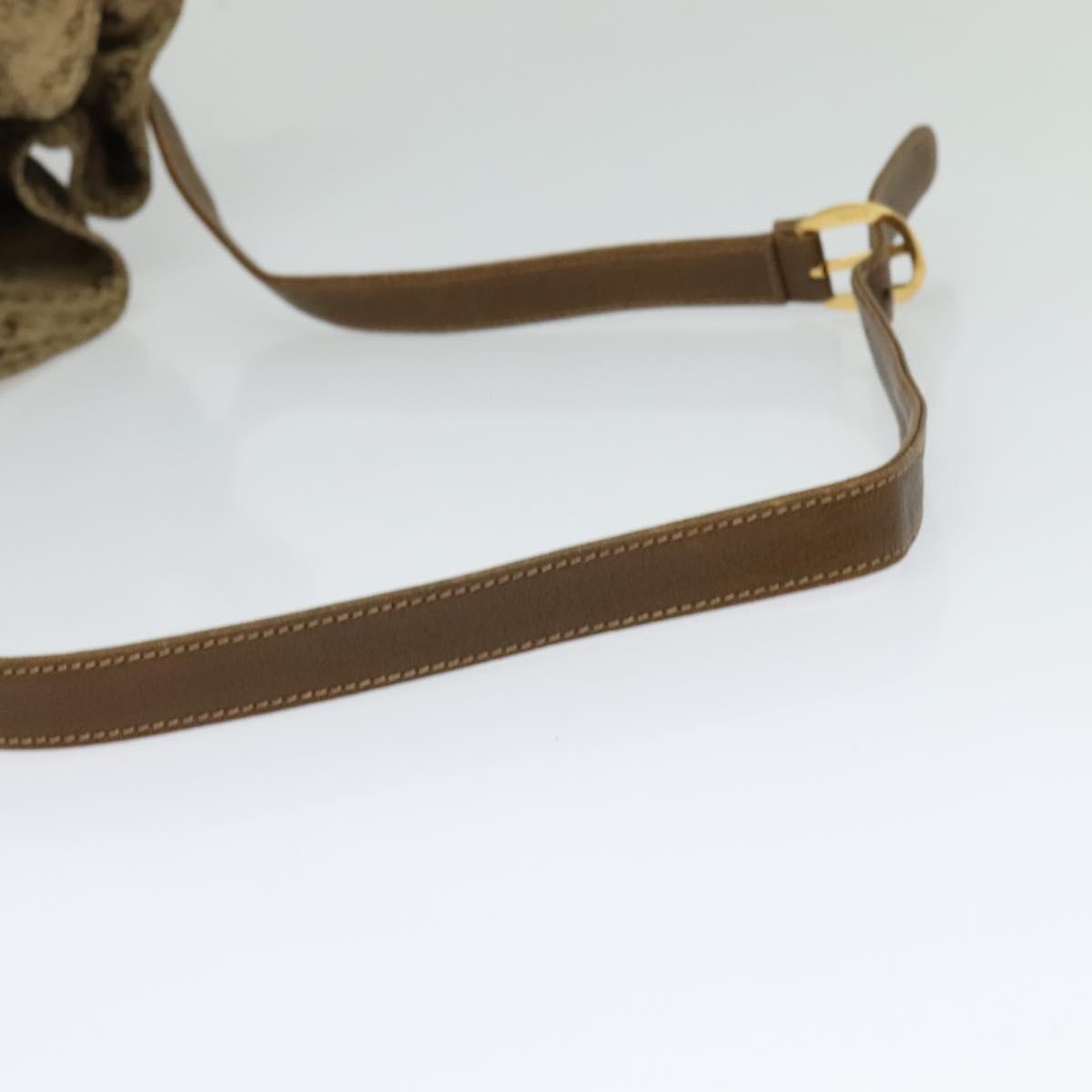 GUCCI Shoulder Bag Canvas Beige Gold Auth ep8623