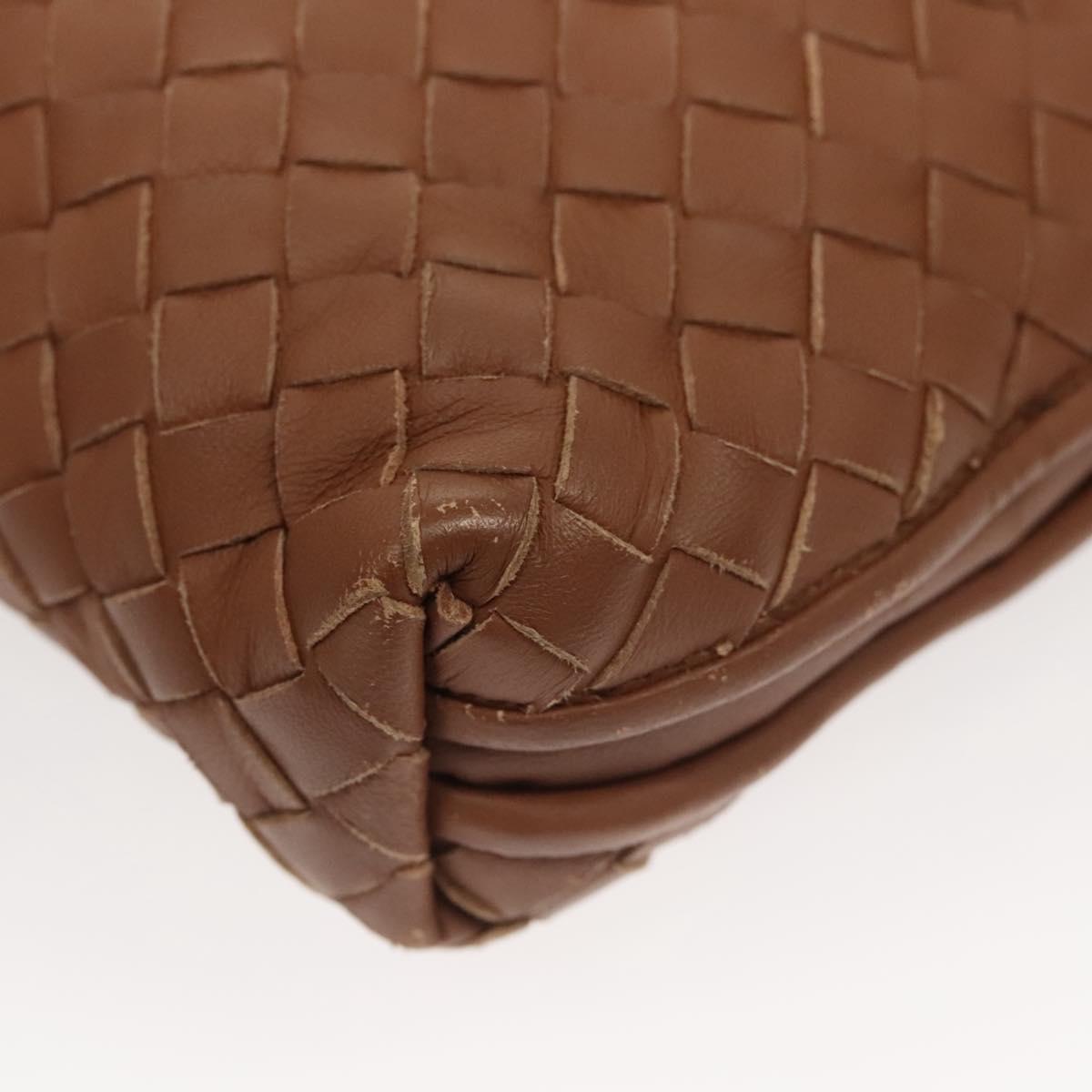 BOTTEGA VENETA INTRECCIATO Shoulder Bag Leather Brown Auth ep8637V