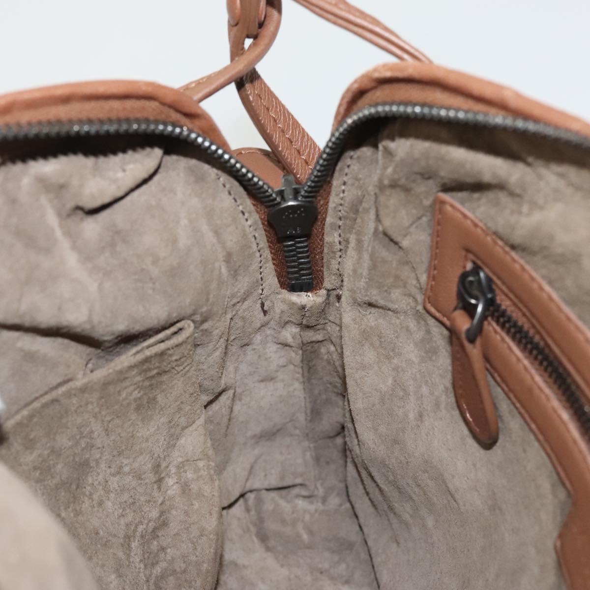 BOTTEGA VENETA INTRECCIATO Shoulder Bag Leather Brown Auth ep8637V