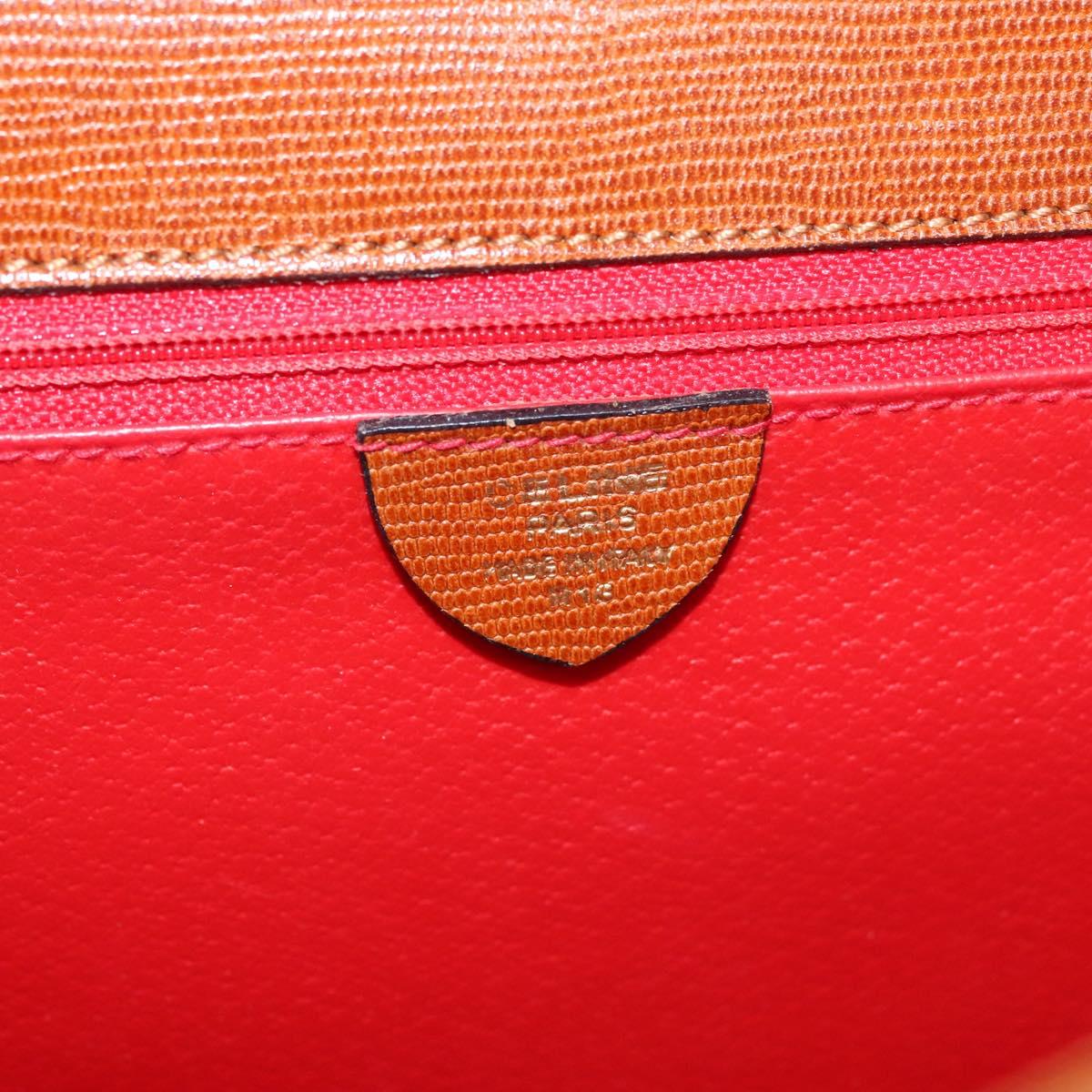 CELINE Hand Bag Leather Brown Gold Auth ep8641