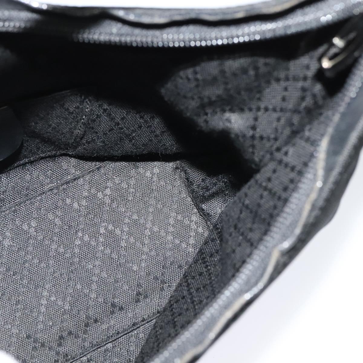GUCCI Hand Bag Nylon Black Silver 000 0601 Auth ep8657