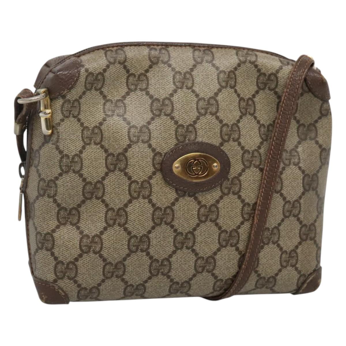 GUCCI GG Supreme Shoulder Bag PVC Leather Beige Gold 007 115 4916 Auth ep8663