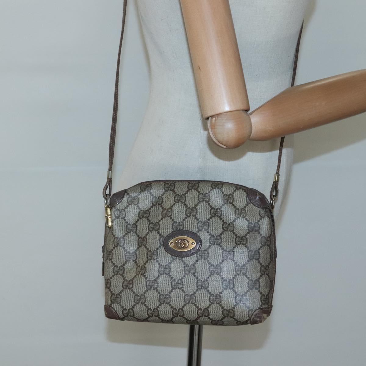 GUCCI GG Supreme Shoulder Bag PVC Leather Beige Gold 007 115 4916 Auth ep8663