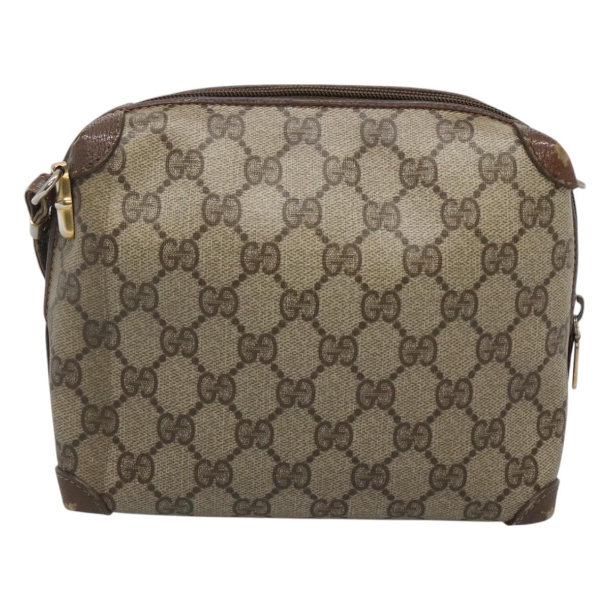 GUCCI GG Supreme Shoulder Bag PVC Leather Beige Gold 007 115 4916 Auth ep8663