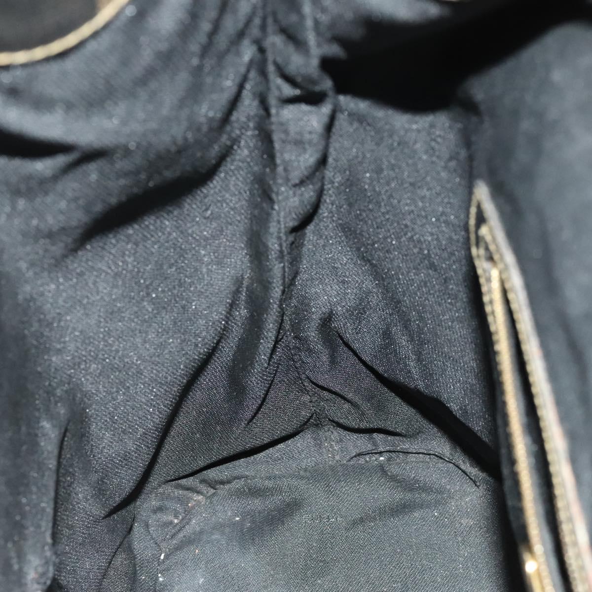 FENDI Pecan Canvas Backpack Brown Black gold Auth ep8678