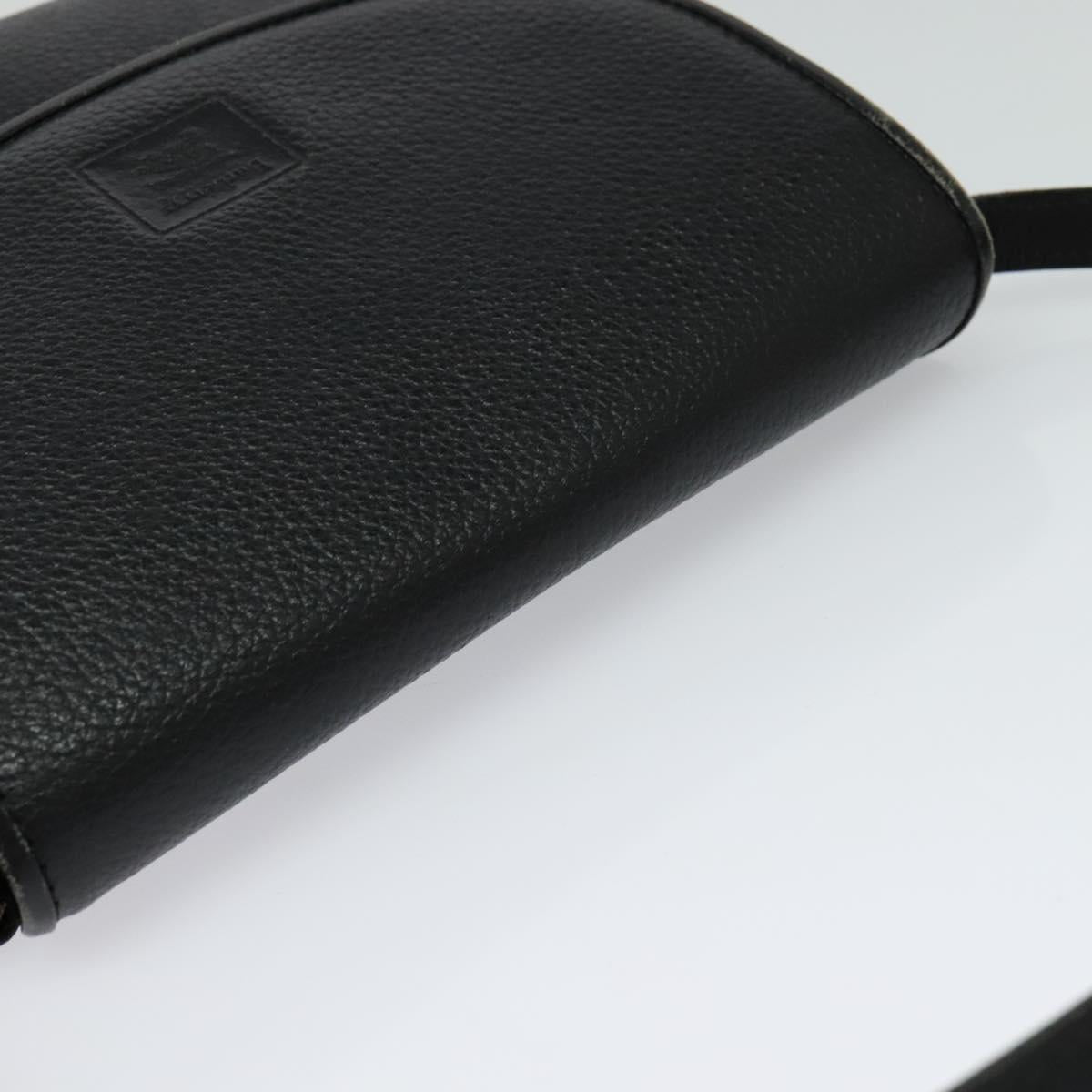 Burberrys Shoulder Bag Leather Black Gold Auth ep8683