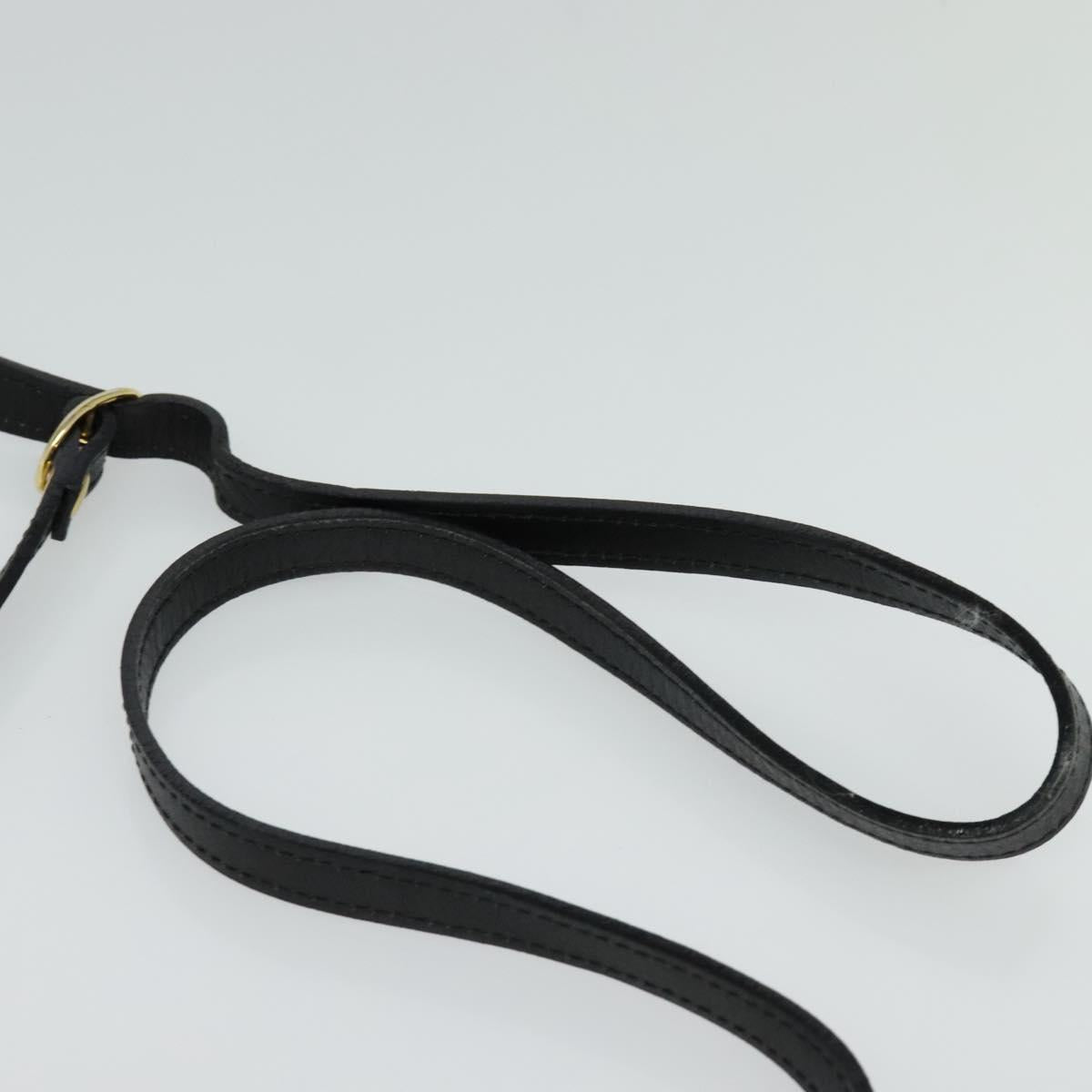 Burberrys Shoulder Bag Leather Black Gold Auth ep8683