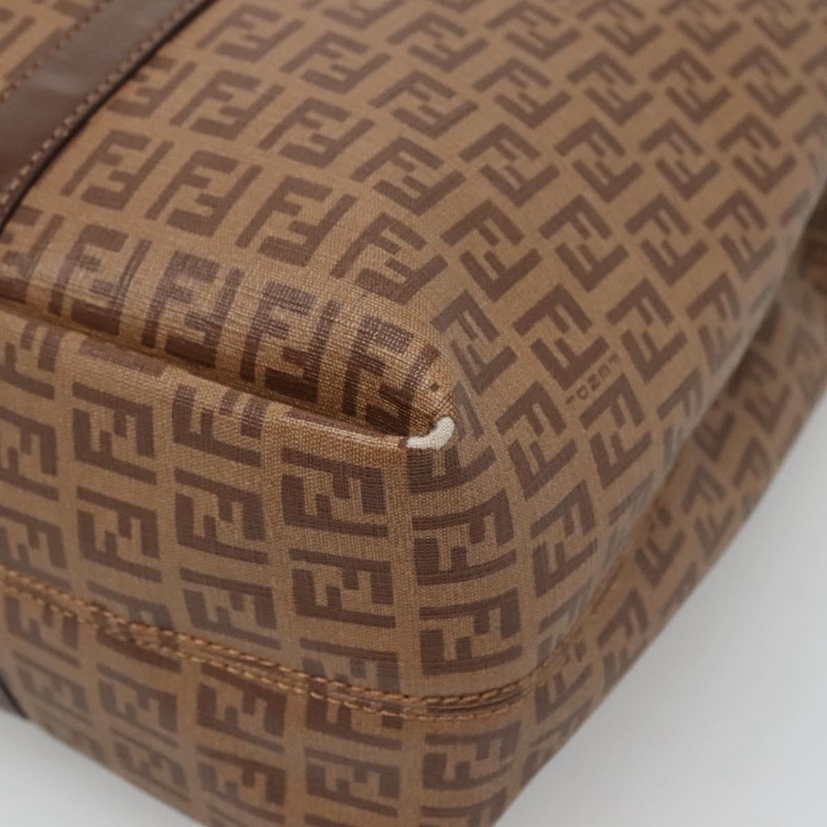 FENDI Zucchino Canvas Tote Bag Beige Gold Auth ep8686