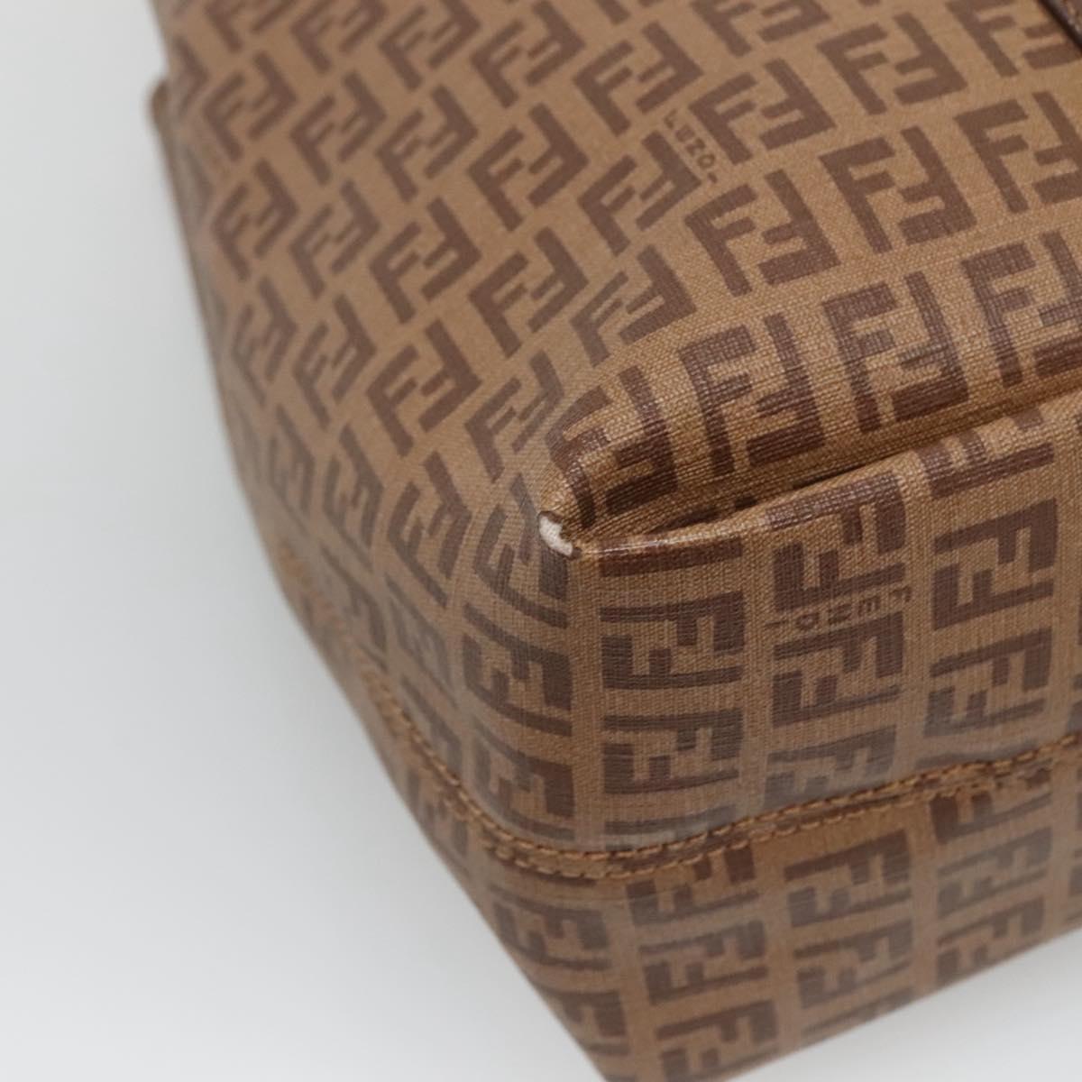 FENDI Zucchino Canvas Tote Bag Beige Gold Auth ep8686