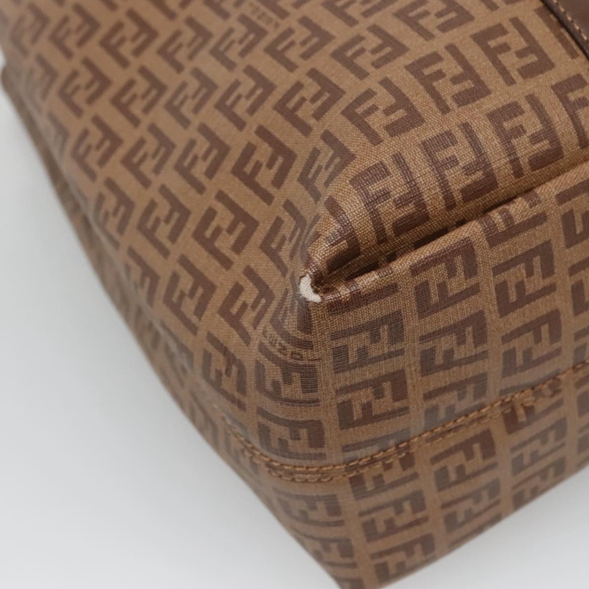 FENDI Zucchino Canvas Tote Bag Beige Gold Auth ep8686