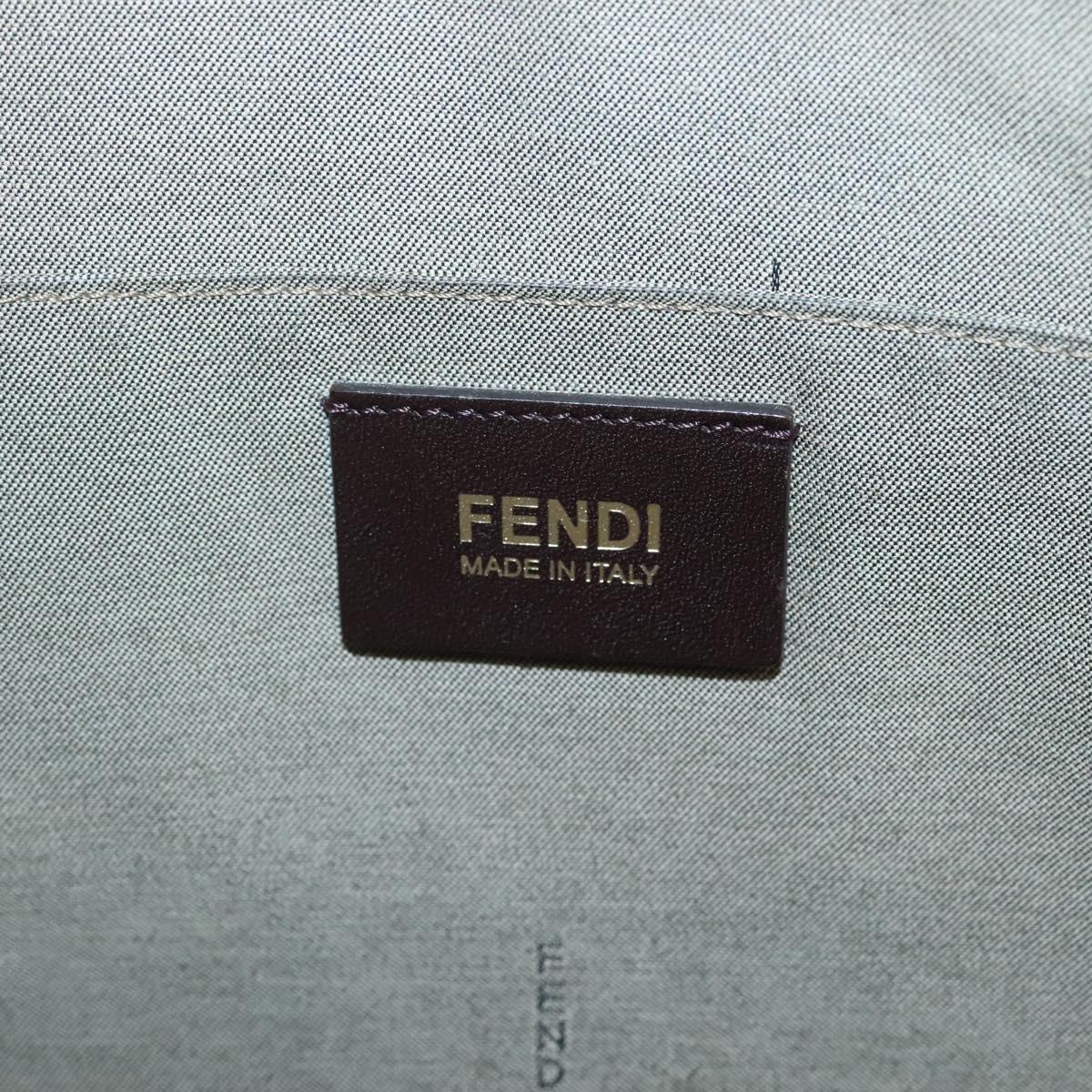 FENDI Zucchino Canvas Tote Bag Beige Gold Auth ep8686