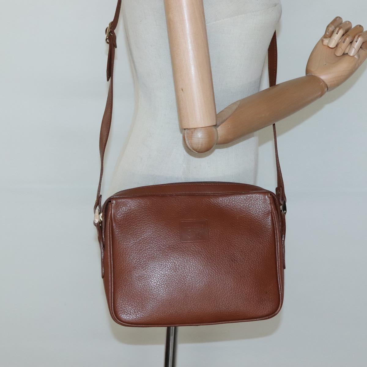Burberrys Shoulder Bag Leather Brown Gold Auth ep8702