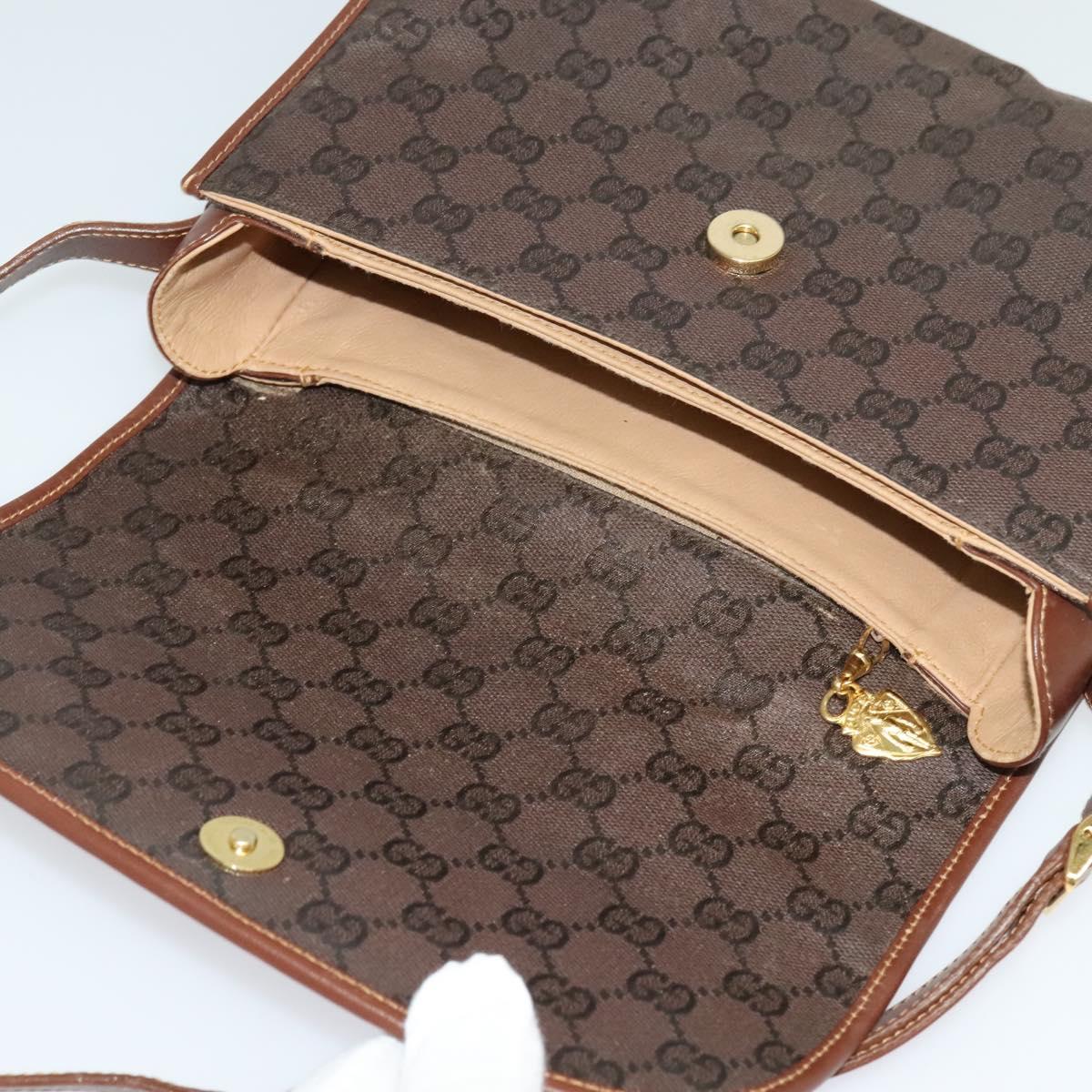 GUCCI GG Canvas Shoulder Bag Brown Gold 001 14 0712 Auth ep8705