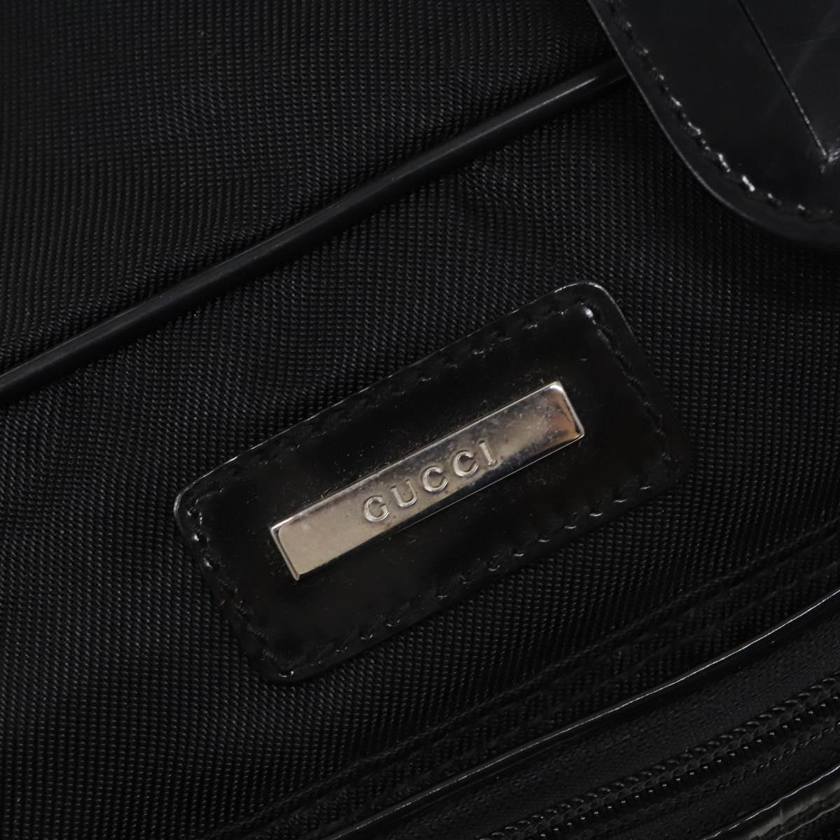 GUCCI Boston Bag Nylon 2way Black Silver 012 3754 0156 Auth ep8709