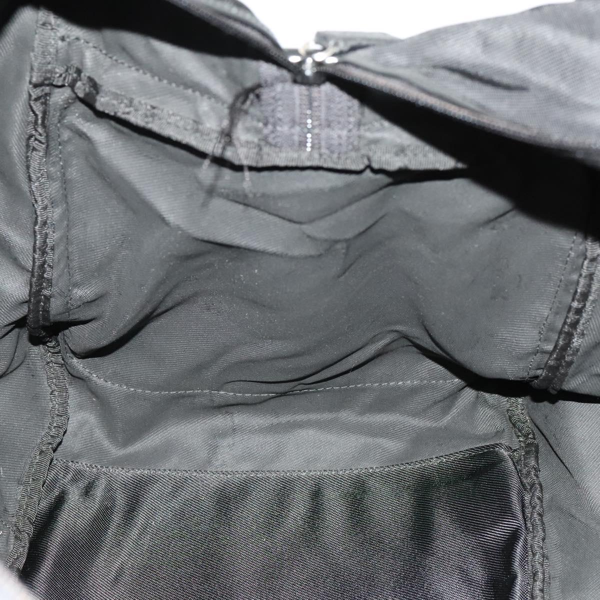 GUCCI Boston Bag Nylon 2way Black Silver 012 3754 0156 Auth ep8709