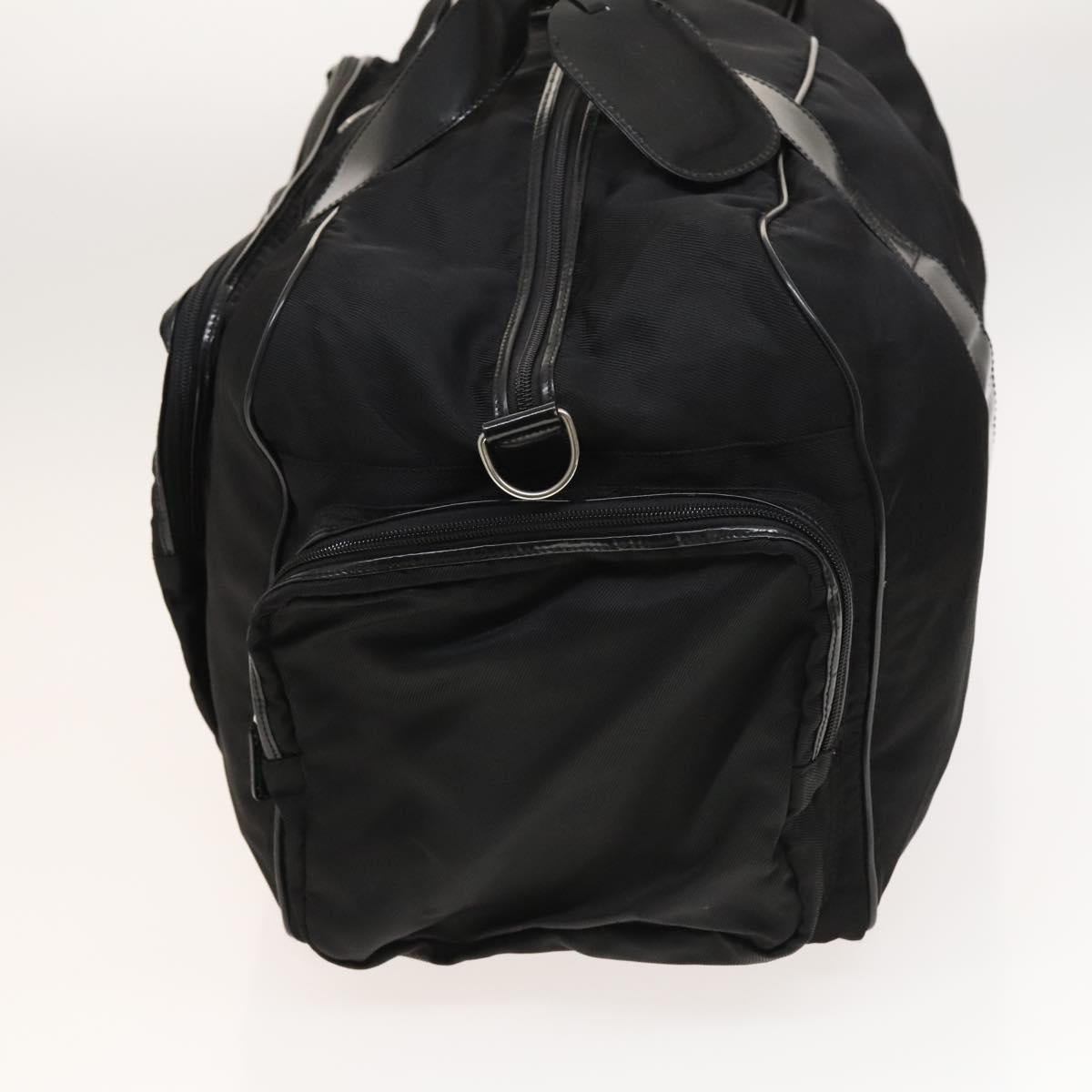 GUCCI Boston Bag Nylon 2way Black Silver 012 3754 0156 Auth ep8709
