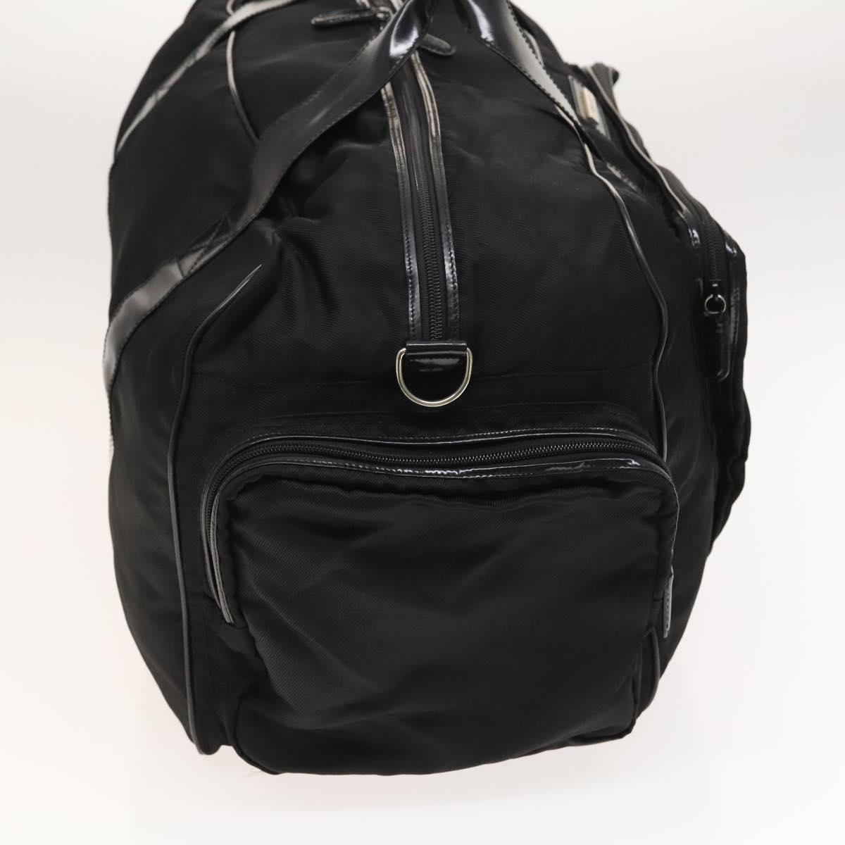 GUCCI Boston Bag Nylon 2way Black Silver 012 3754 0156 Auth ep8709