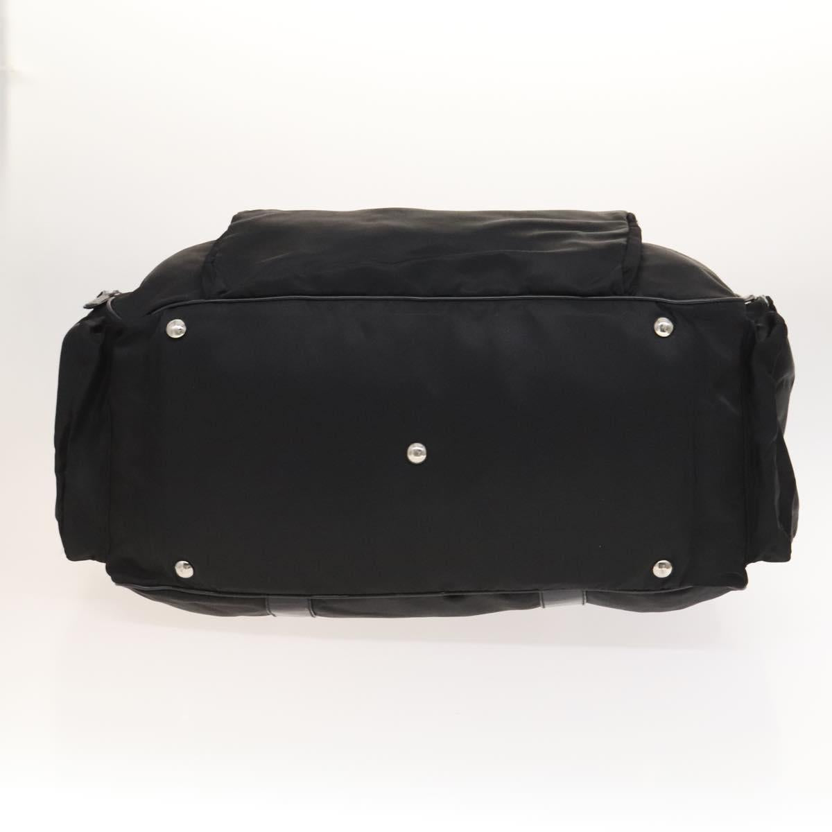 GUCCI Boston Bag Nylon 2way Black Silver 012 3754 0156 Auth ep8709