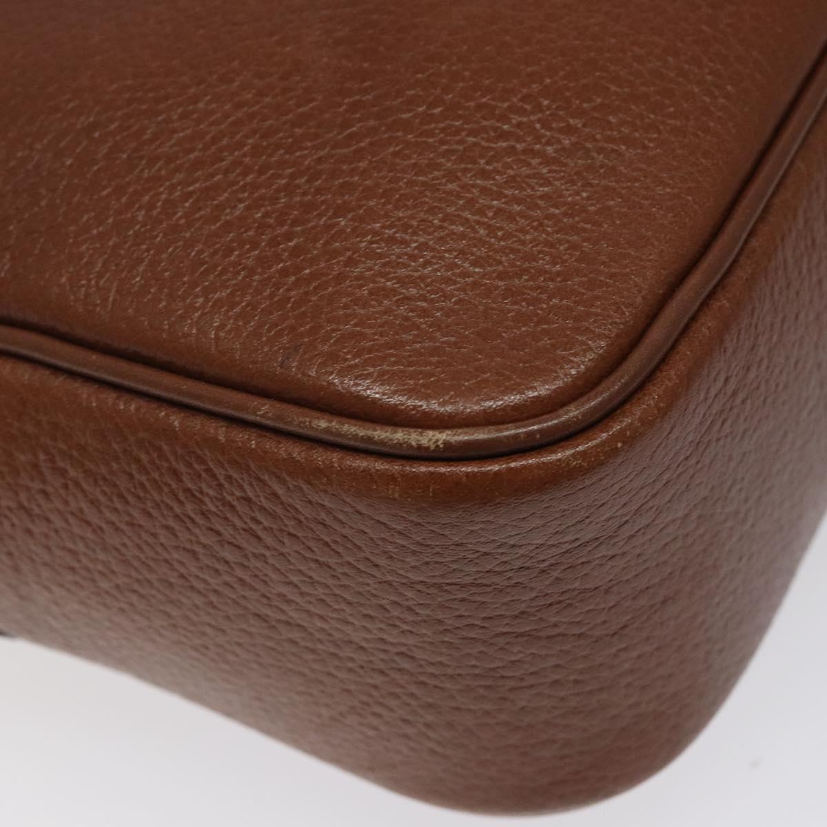 Burberrys Shoulder Bag Leather Brown Gold Auth ep8711