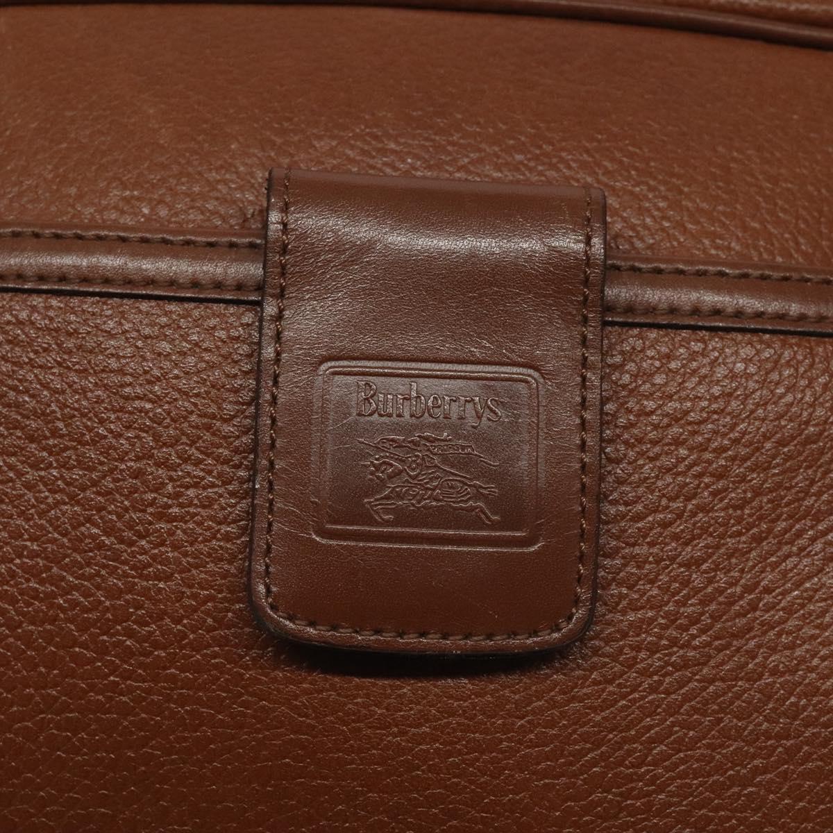 Burberrys Shoulder Bag Leather Brown Gold Auth ep8711