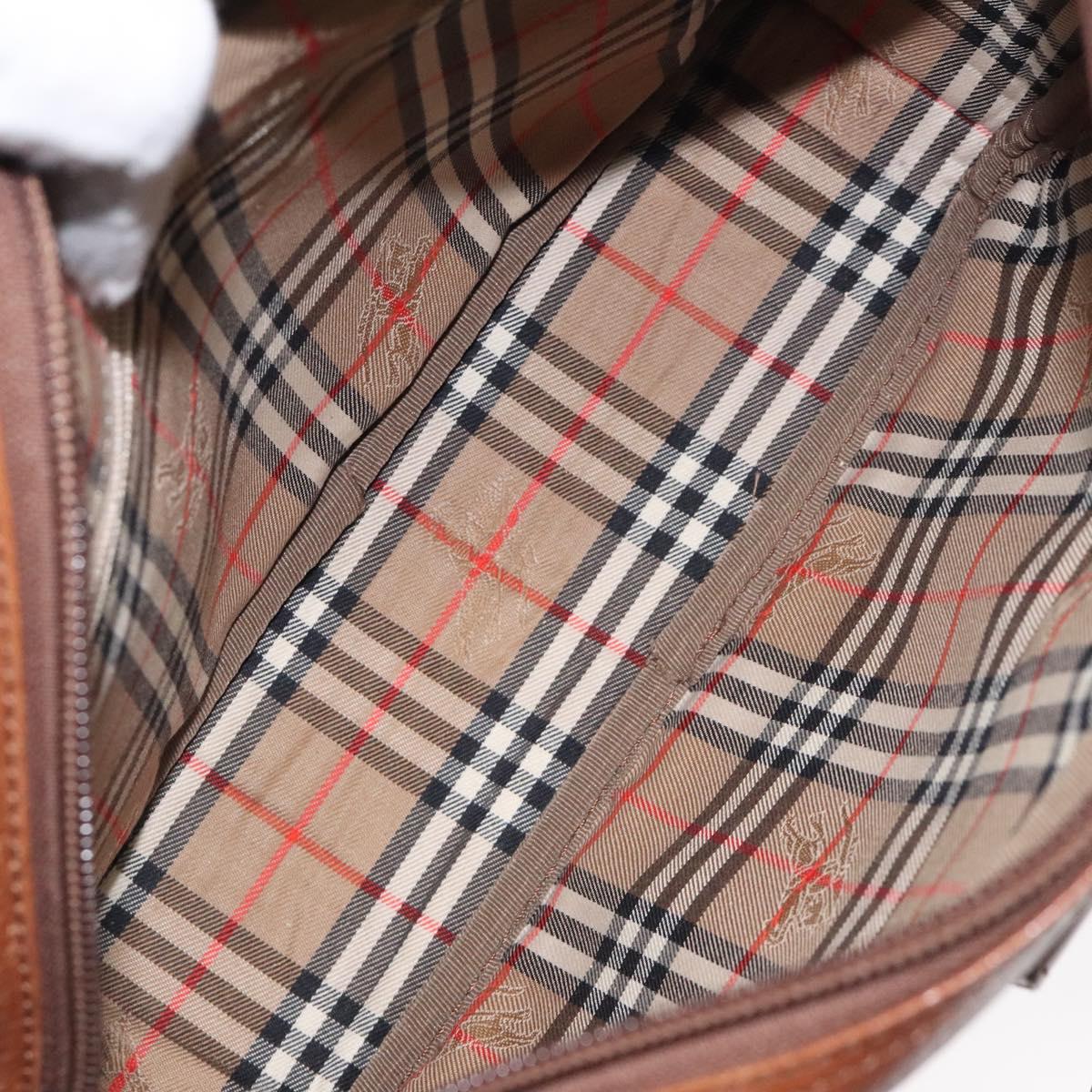 Burberrys Shoulder Bag Leather Brown Gold Auth ep8711