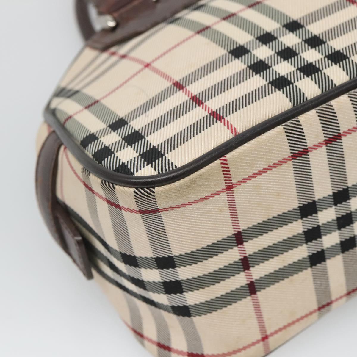 BURBERRY Nova Check Hand Bag Canvas Beige Auth ep8717